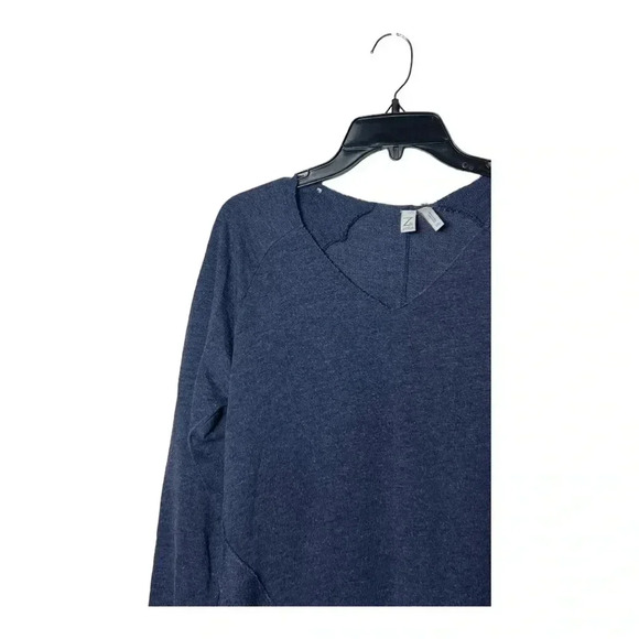 1594. Z BY ZELLA LONG SLEEVE SWEATER BLUE IN COLOR SIZE XSMALL MIX TEXTURE - Picture 2 of 9